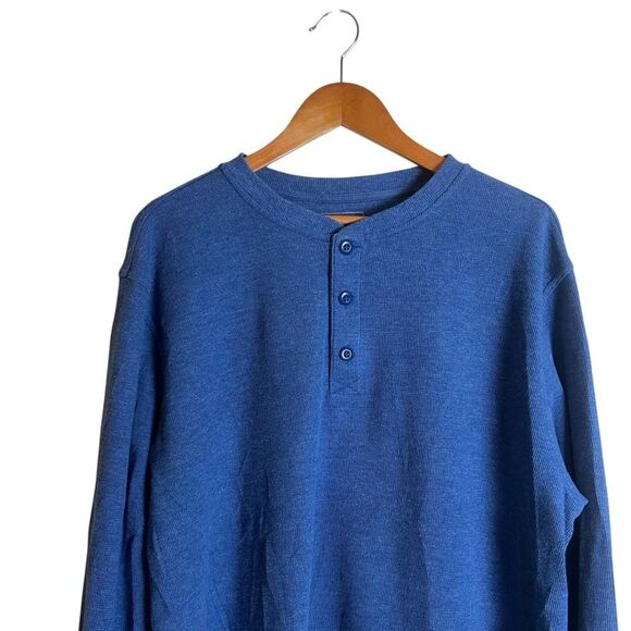 L.L. Bean mens blue waffle shirt. Size large tall - Picture 2 of 9